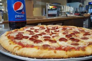 pepperoni pizza and Pepsi